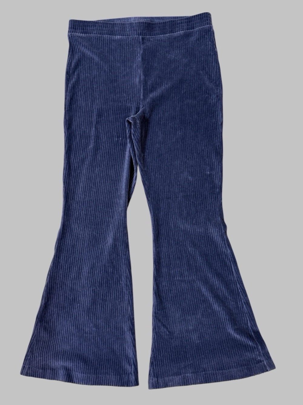 Aerie Blue Groove-On Velour High Waisted Flare Ribbed Pants - Picture 2 of 8
